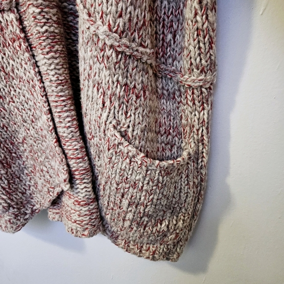 J.Jill Large Wool Blend Chunky Cable knit Cottagecore Open Pocket Cardigan - Picture 6 of 10